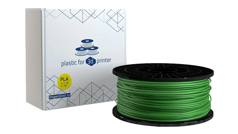 Пластик для 3D принтера, PLA, 1,75 мм, 1 кг, зелёный