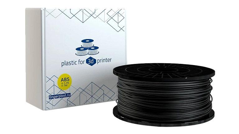 Пластик для 3D принтера, ABS, 1,75 мм, 1 кг, чёрный