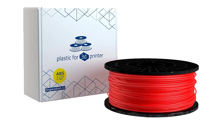 Пластик для 3D принтера, ABS, 1,75 мм, 1 кг, красный