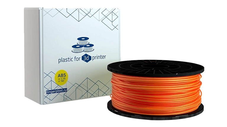 Пластик для 3D принтера, ABS, 1,75 мм, 1 кг, оранжевый